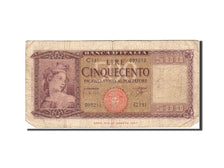 Italy, 500 Lire, 1947, KM:80b, 1961-03-23, VG(8-10)