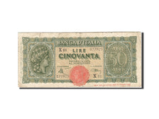 Italy, 50 Lire, 1944, KM:74a, 1944-12-10, VF(20-25)