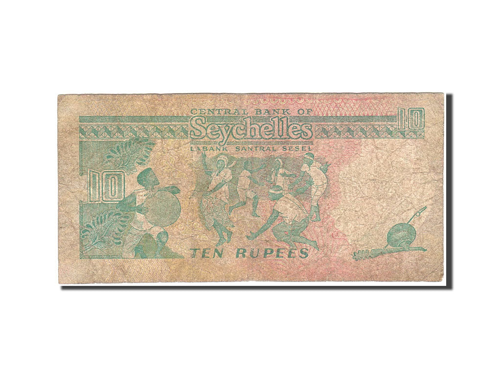 Banknote, Seychelles, 10 Rupees, 1989, Undated (1989), KM:32, VF(20-25)