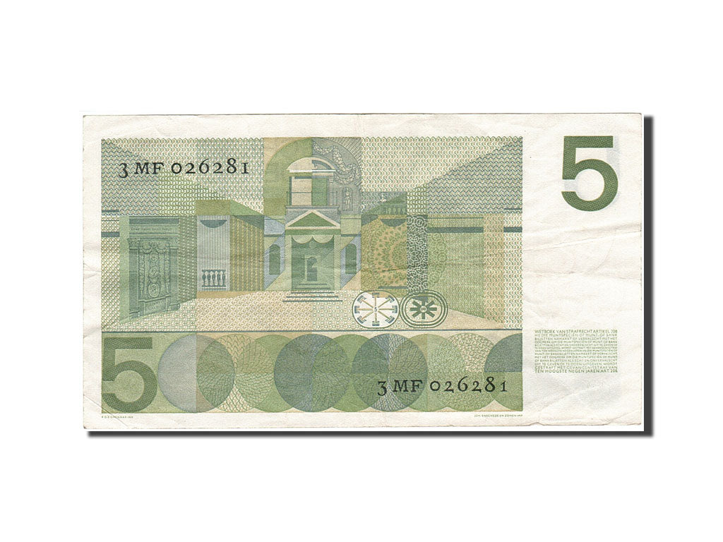 Banknote, Netherlands, 5 Gulden, 1966-1972, 1966-04-26, KM:90a, EF(40-45)