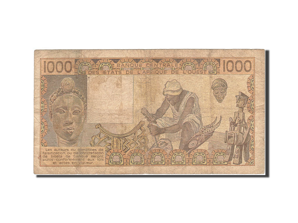 West African States, 1000 Francs, 1977-1981, 1984, KM:707Kd, F(12-15)