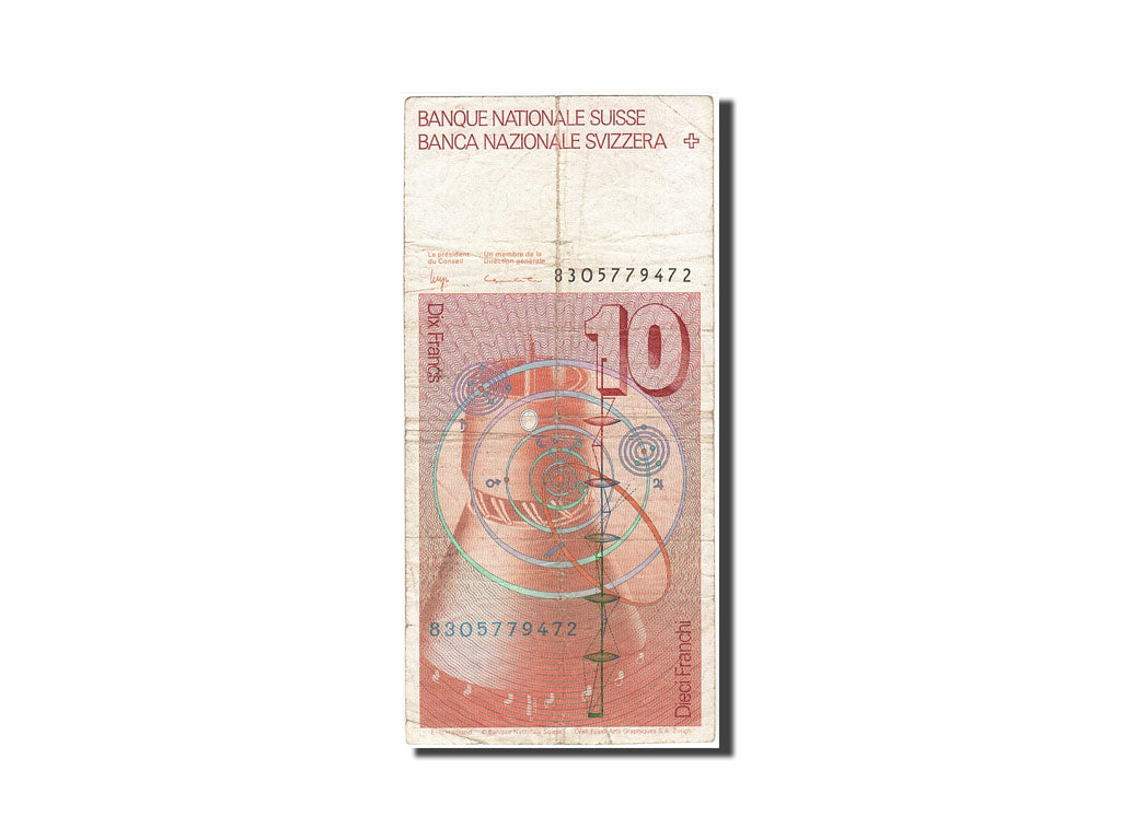Switzerland, 10 Franken, 1976-1979, 1983, KM:53e, VG(8-10)