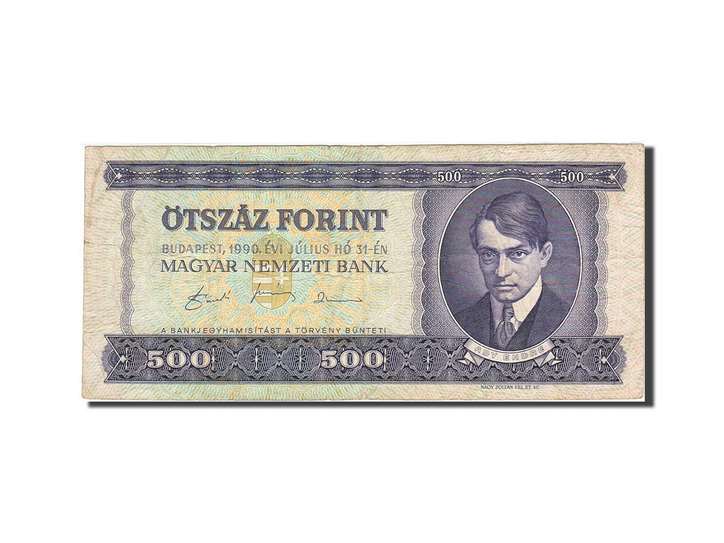 Hungary, 500 Forint, 1990-1992, 1990-07-31, KM:175a, VF(20-25)
