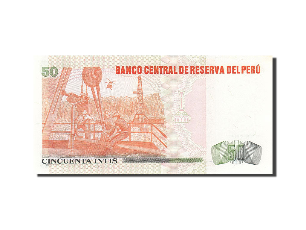 Banconote, Perù, 50 Intis, 1985-1991, KM:131b, 1987-06-26, FDS