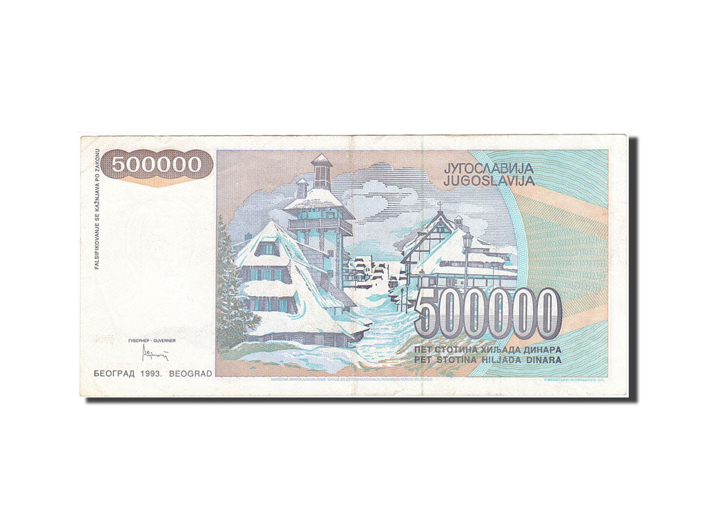 Banknote, Yugoslavia, 500,000 Dinara, 1993, 1993, KM:119, EF(40-45)