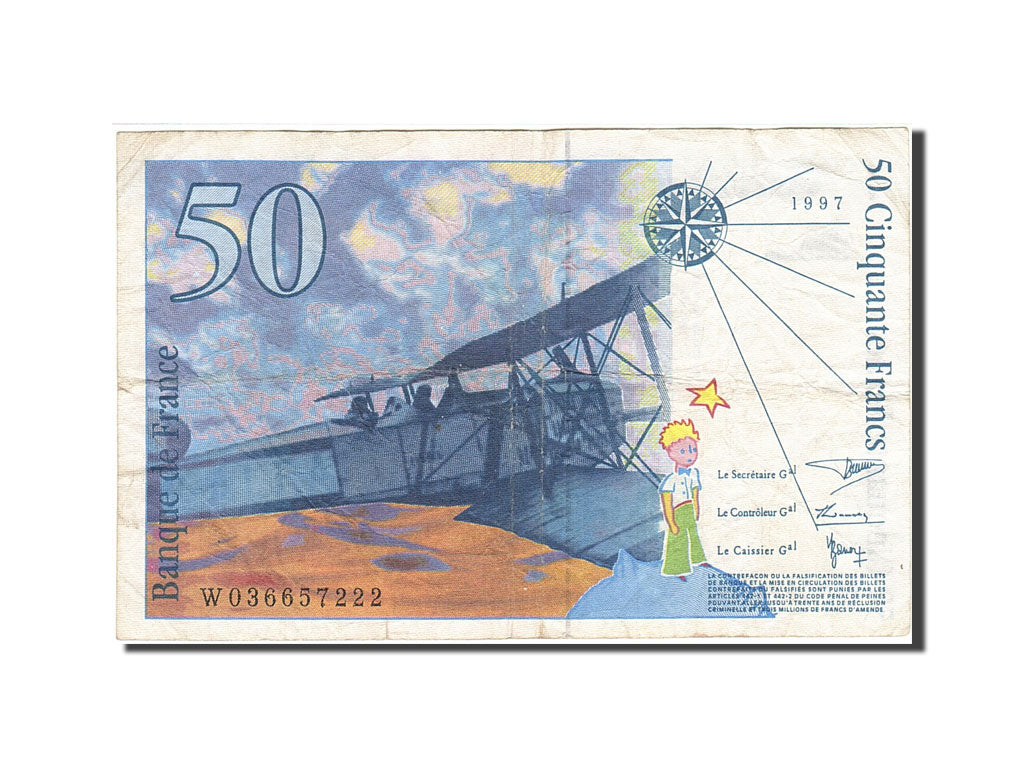 France, 50 Francs, 1992, KM:157Ad, 1997, EF(40-45)