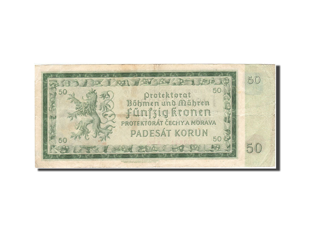 Bohemia and Moravia, 50 Korun, 1940, KM:5a, 1940-09-12, VF(30-35)
