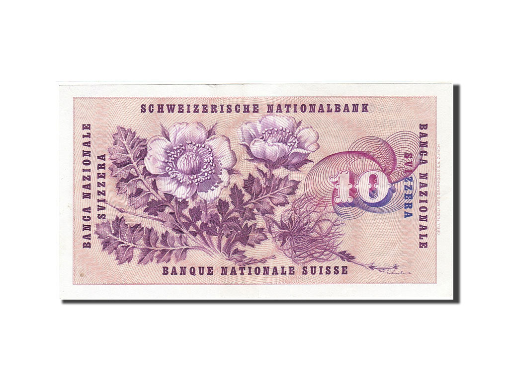 Banknote, Switzerland, 10 Franken, 1954-1961, 1965-01-21, KM:45j, AU(55-58)