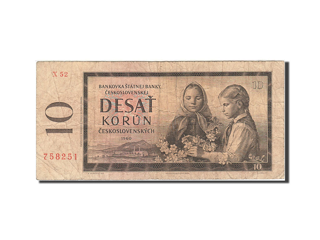 Banknote, Czechoslovakia, 10 Korun, 1960-1964, 1960, KM:88b, VF(20-25)