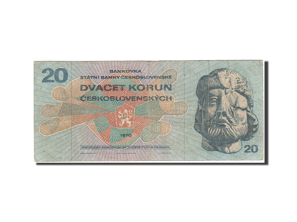 Czechoslovakia, 20 Korun, 1970-1973, KM:92, 1970, VF(20-25)
