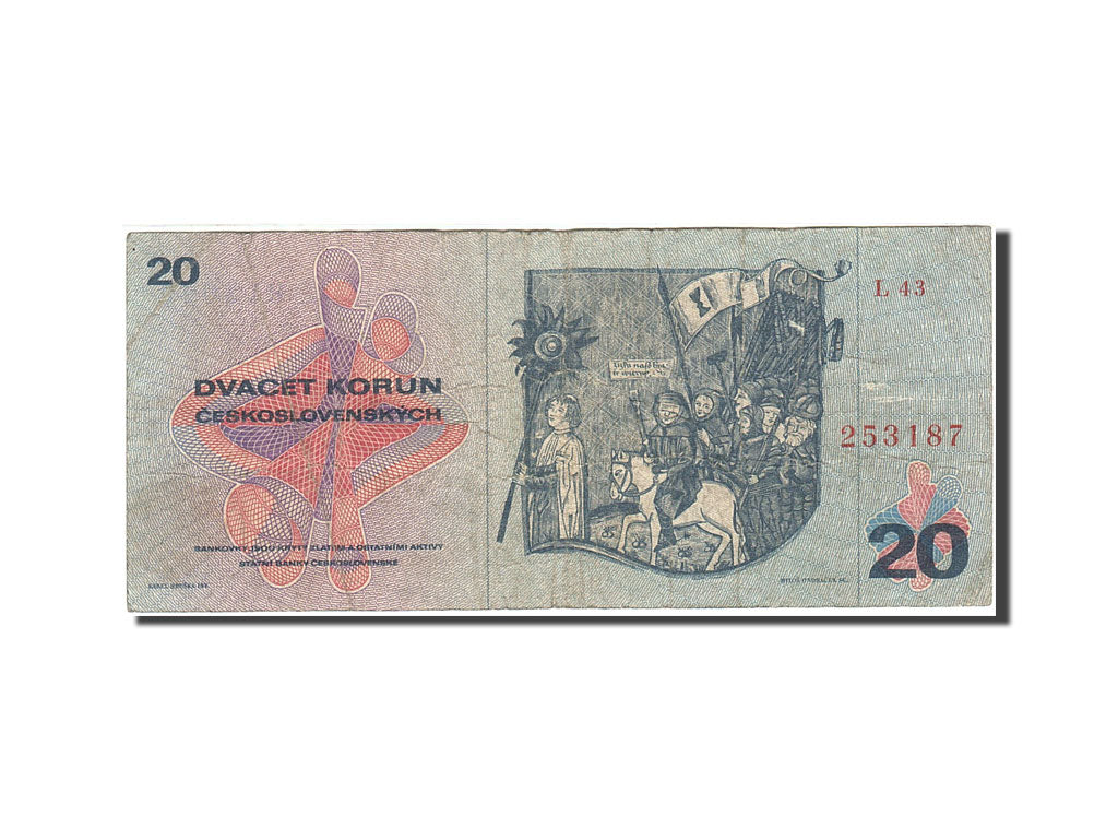 Czechoslovakia, 20 Korun, 1970-1973, KM:92, 1970, VF(20-25)
