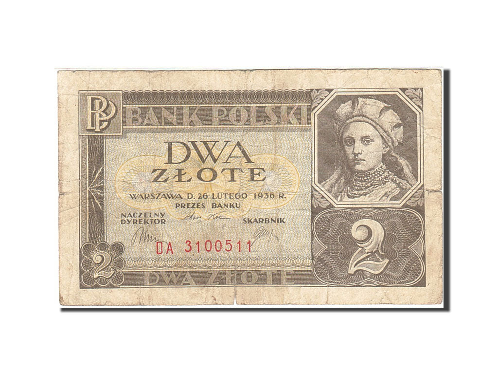 Poland, 2 Zlote, 1936, KM:76a, 1936-02-26, VG(8-10)