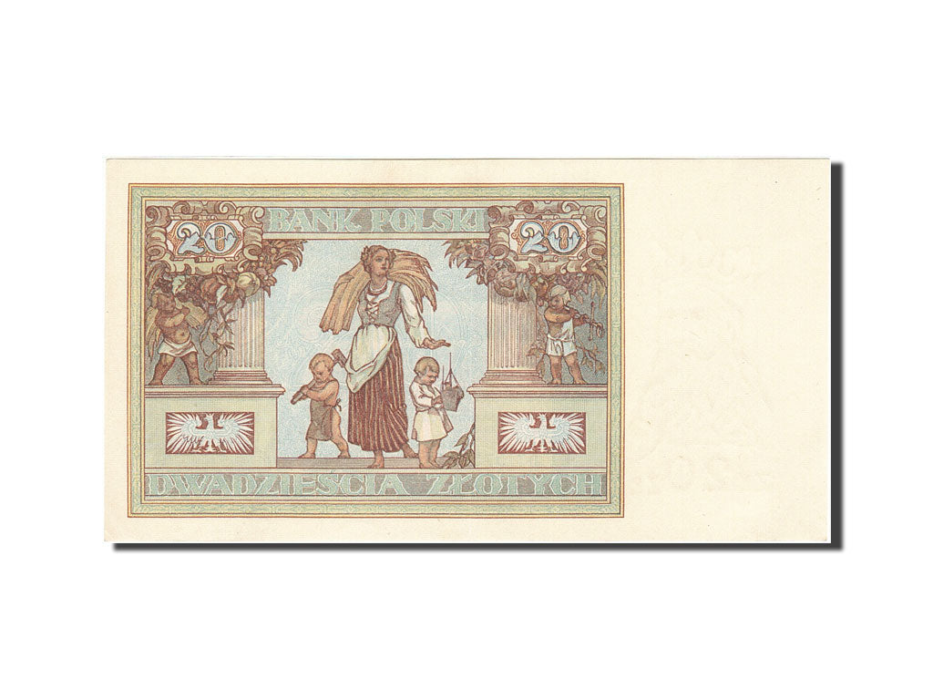 Poland, 20 Zlotych, 1930-1932, KM:73, 1931-06-20, UNC(63)
