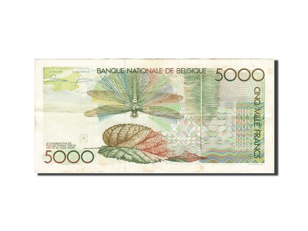 Banknote, Belgium, 5000 Francs, 1992, Undated (1992-1997), KM:145a, VF(30-35)