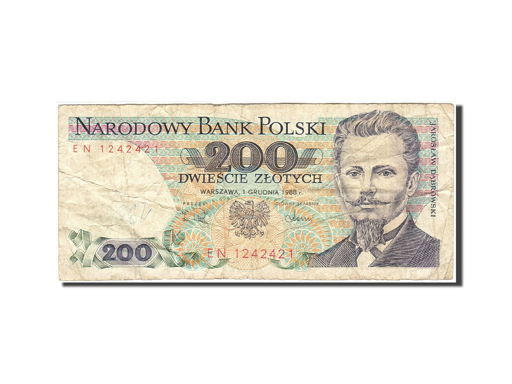 Banknote, Poland, 200 Zlotych, 1974-1976, 1988-12-01, KM:144c, VG(8-10)