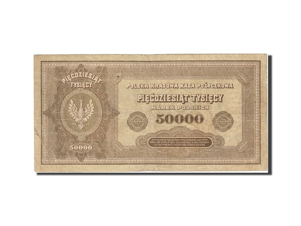 Billet, Pologne, 50,000 Marek, 1922-1923, 1922-10-10, KM:33, TB
