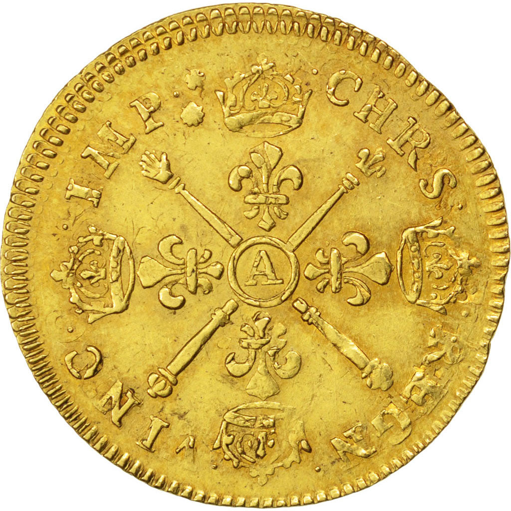 FRANCE, Louis d'or aux insignes, Louis D'or, 1704, Paris, KM #365.1, AU(50-53),.