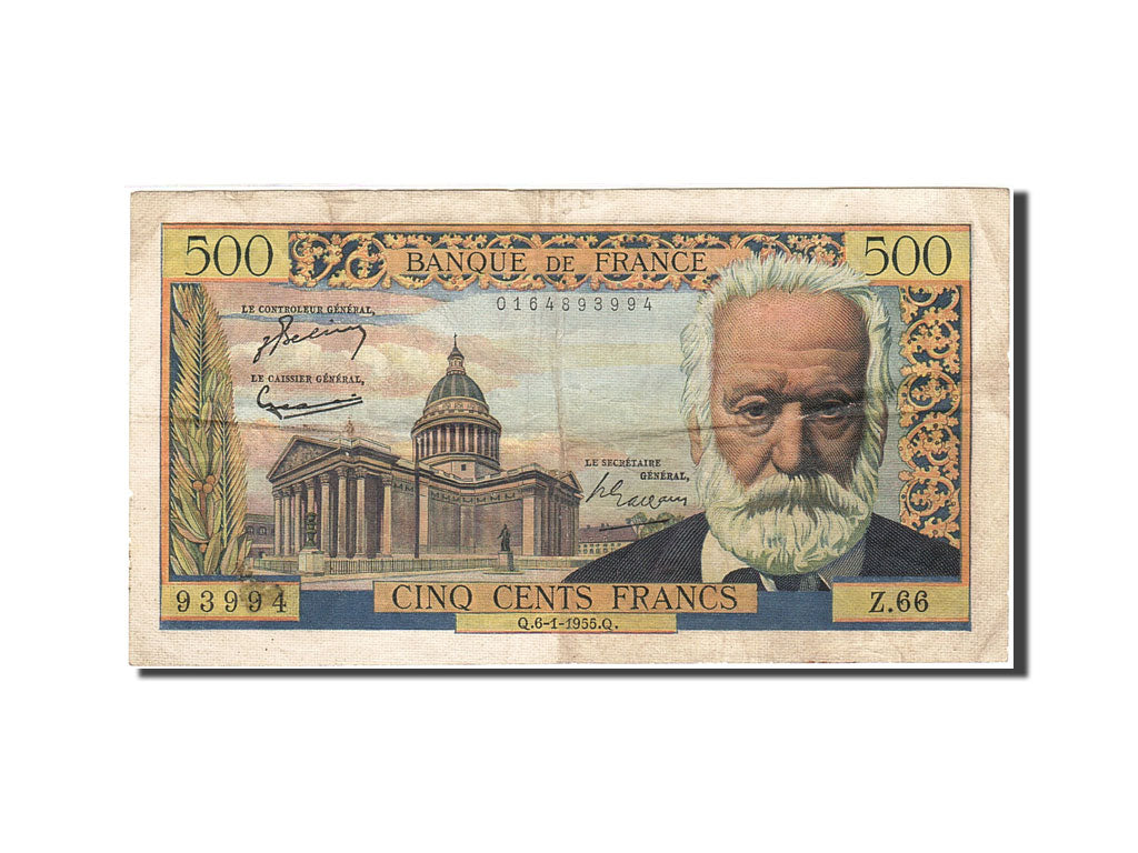 France, 500 Francs, 1953, KM:133a, 1955-01-06, VF(20-25), Fayette:35.4