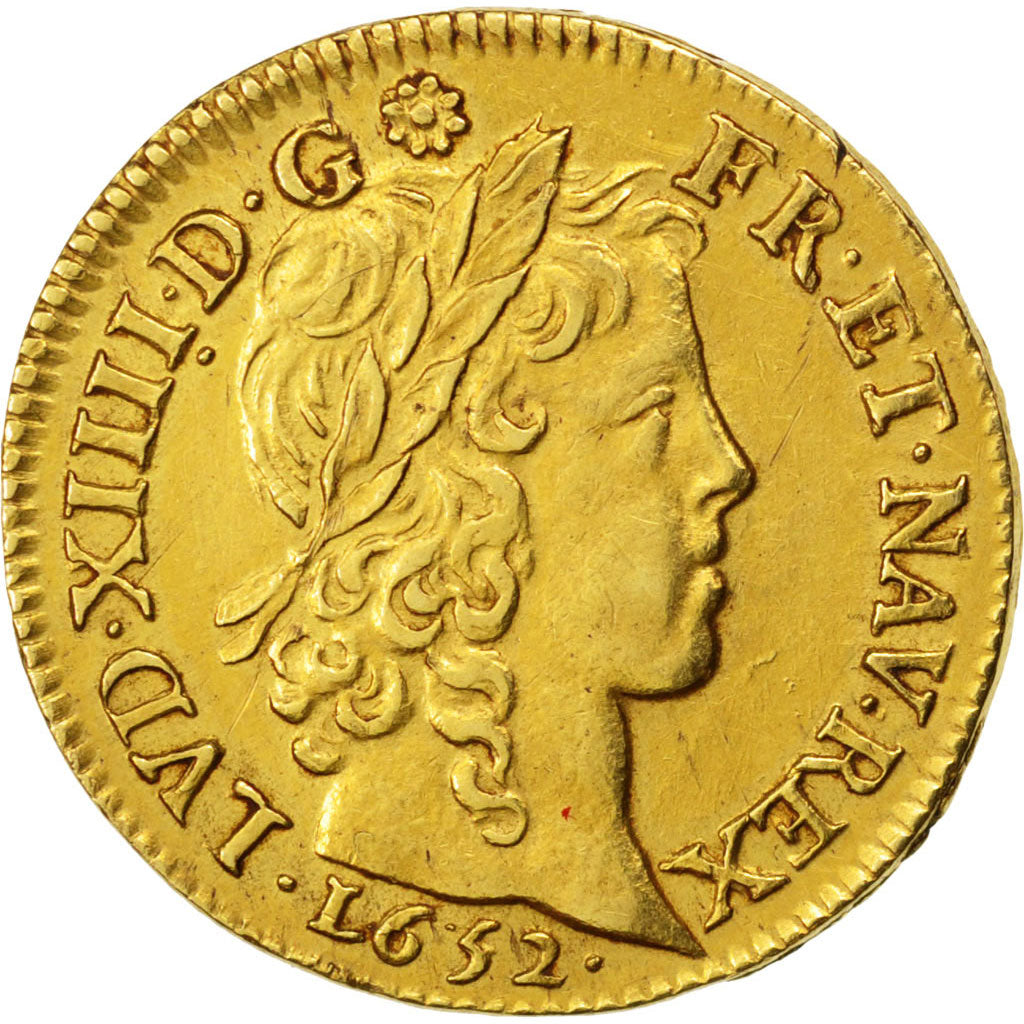 Francia, Louis XIV, Louis d'or à la mèche longue, Louis d'Or, 1652, Paris,...