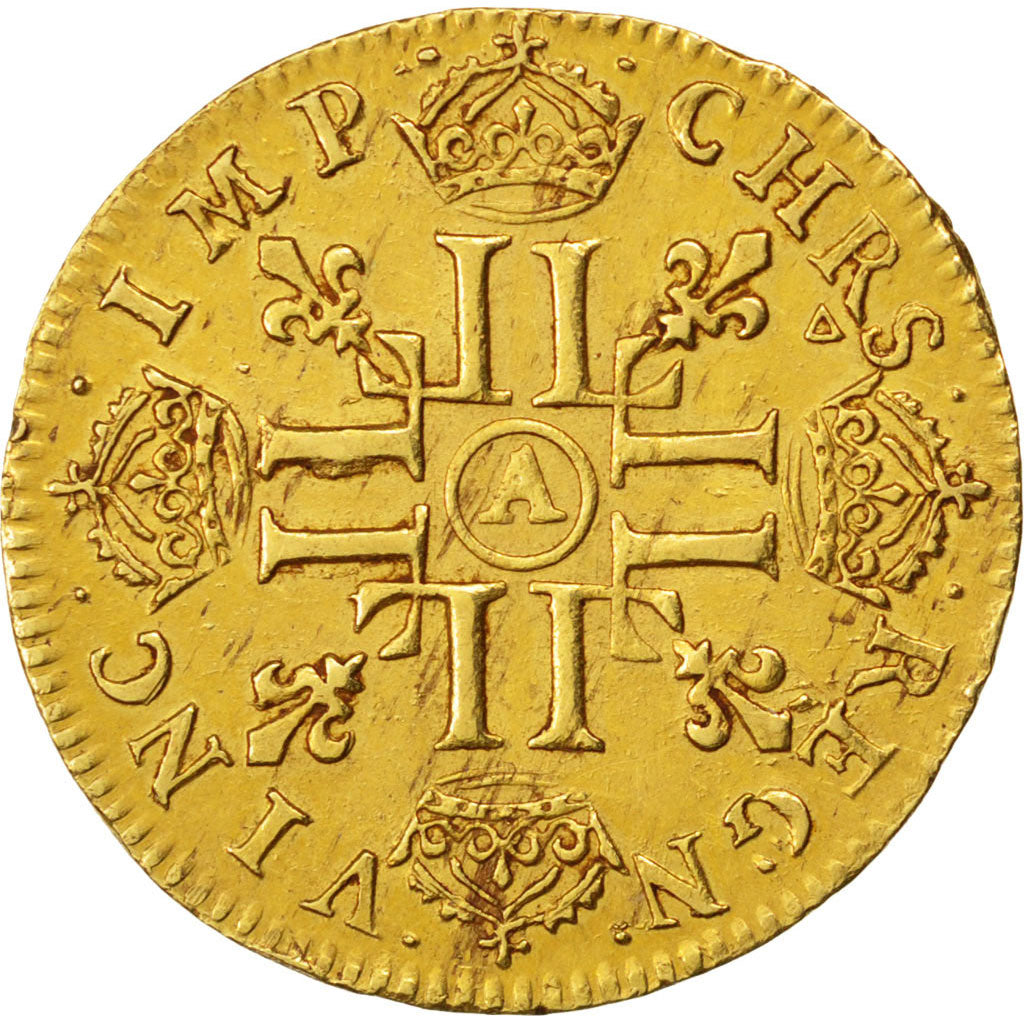 Francia, Louis XIV, Louis d'or à la mèche longue, Louis d'Or, 1652, Paris,...