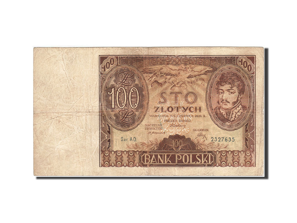 Poland, 100 Zlotych, 1930-1932, KM:74a, 1932-06-02, VF(30-35)