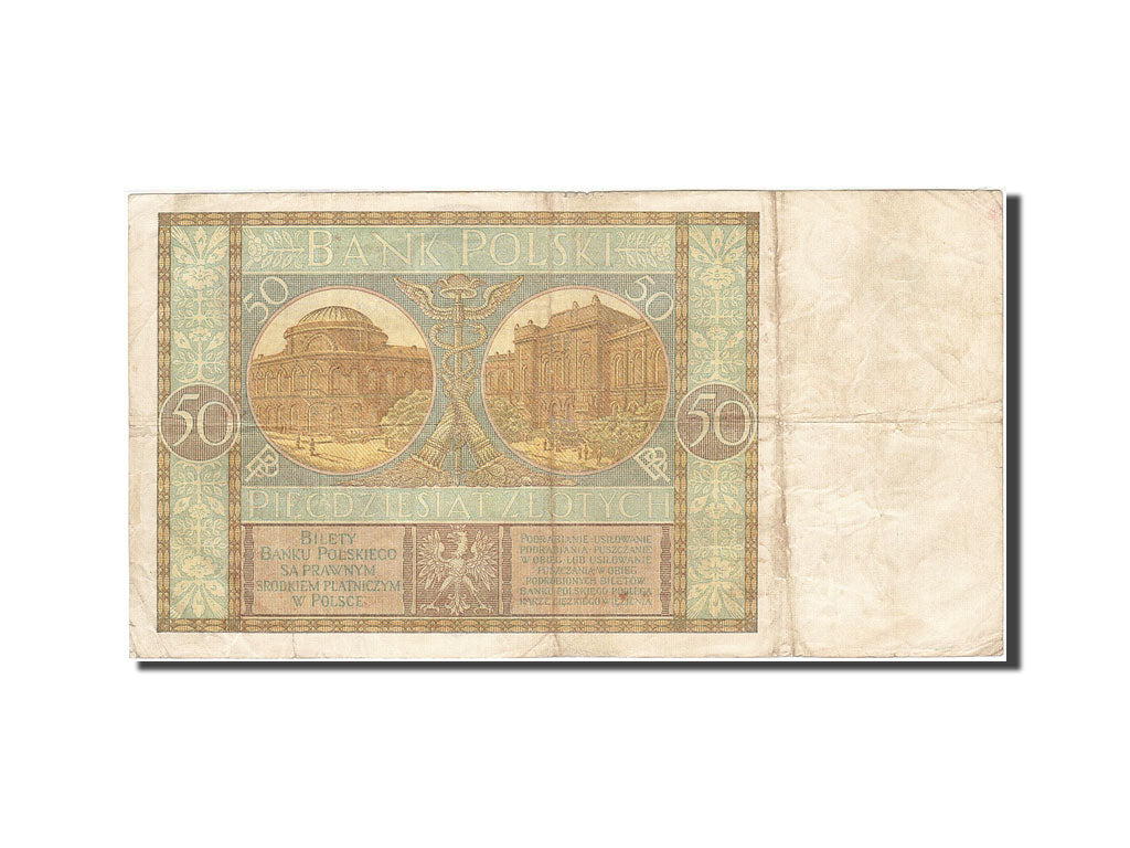 Banconote, Polonia, 50 Zlotych, 1929, KM:71, 1929-09-01, MB