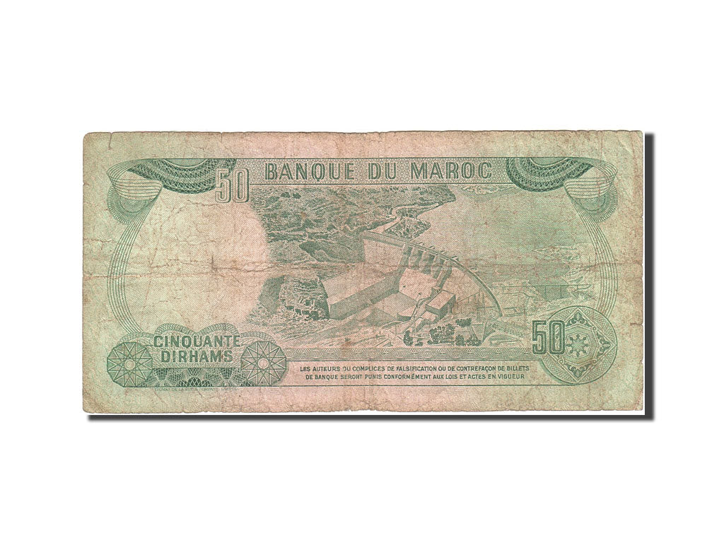 Morocco, 50 Dirhams, 1970, KM:58a, 1970, VG(8-10)