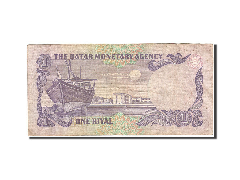 Banknote, Qatar, 1 Riyal, 1985, Undated (1985), KM:13b, VF(20-25)