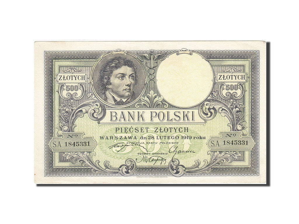Banknote, Poland, 500 Zlotych, 1919, 1919-02-28, KM:58, AU(55-58)