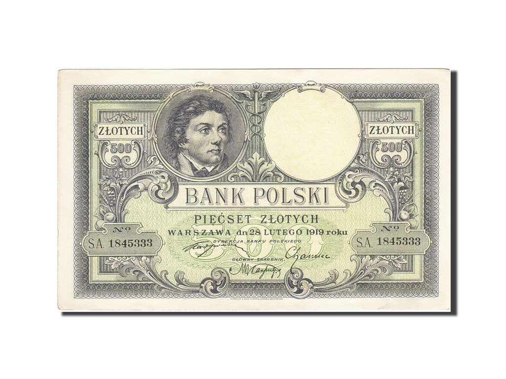 Banknote, Poland, 500 Zlotych, 1919, 1919-02-28, KM:58, AU(55-58)