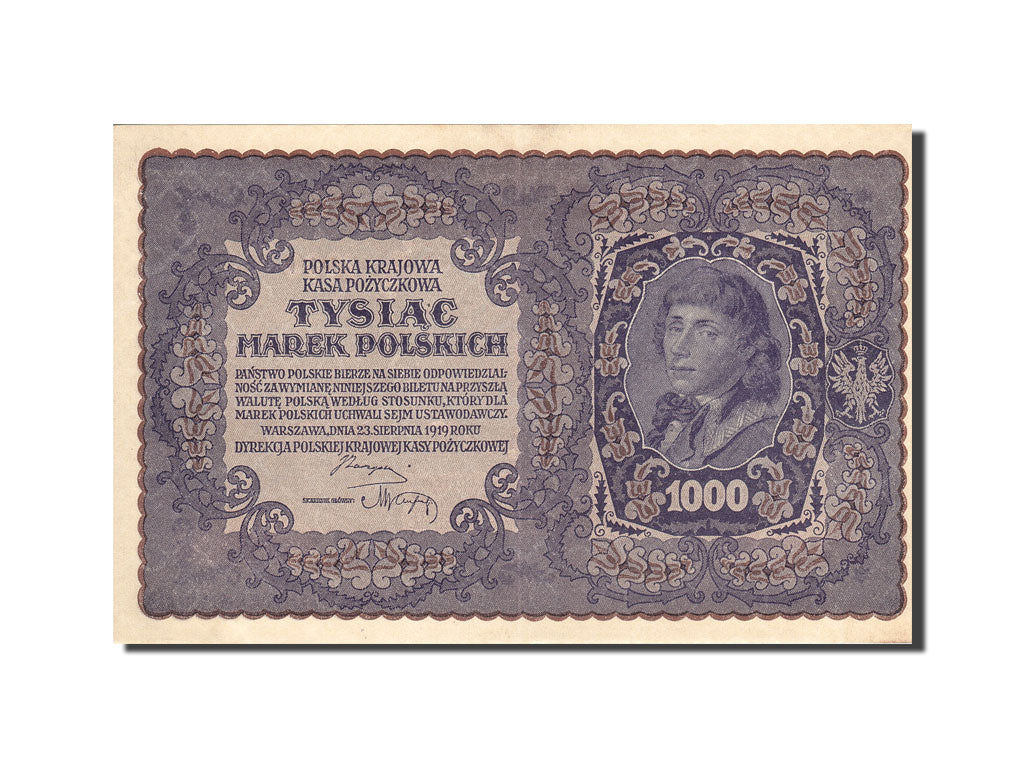 Poland, 1000 Marek, 1919, KM:29, 1919-08-23, UNC(60-62)