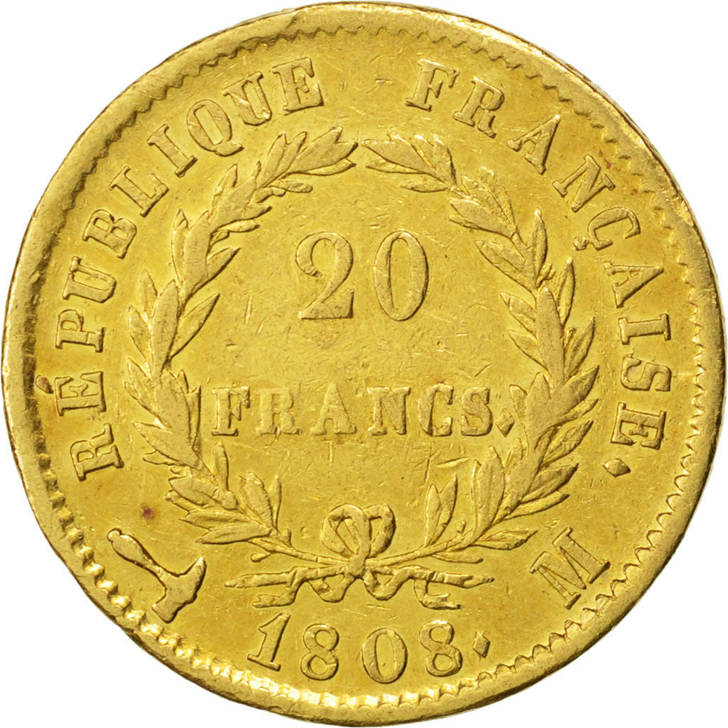 Monnaie, France, Napoléon I, 20 Francs, 1808, Toulouse, TTB, Or, KM:687.3