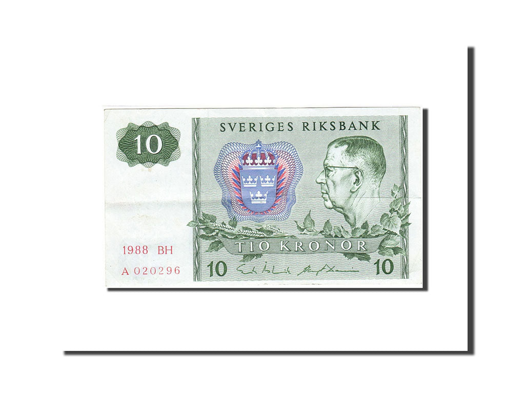 Sweden, 10 Kronor, 1963-1976, KM:52e, 1988, VF(20-25)