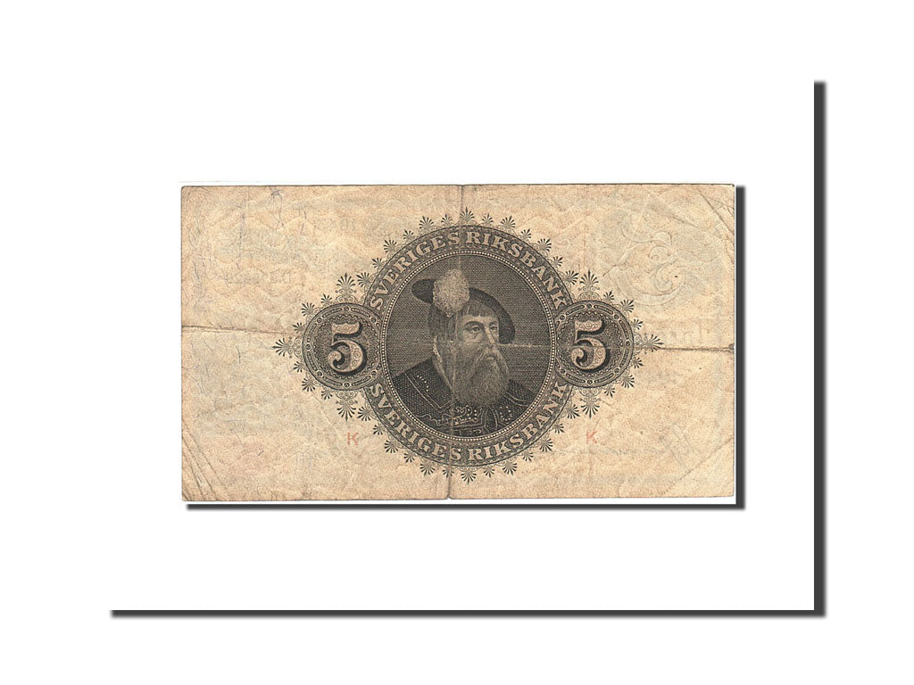 Sweden, 5 Kronor, 1918-1952, KM:33z, 1943, VG(8-10)