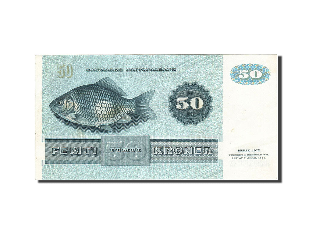 Denmark, 50 Kroner, 1972-1979, KM:50a, 1972, EF(40-45)