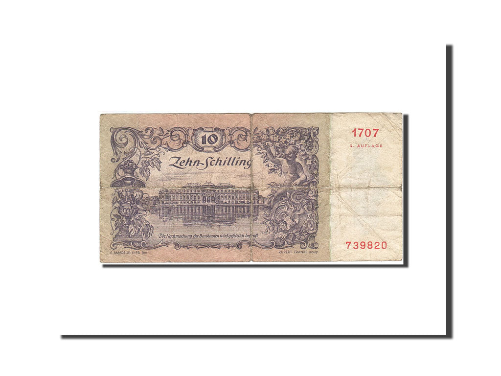 Austria, 10 Schilling, 1949-1954, KM:127, 1950-01-02, VG(8-10)