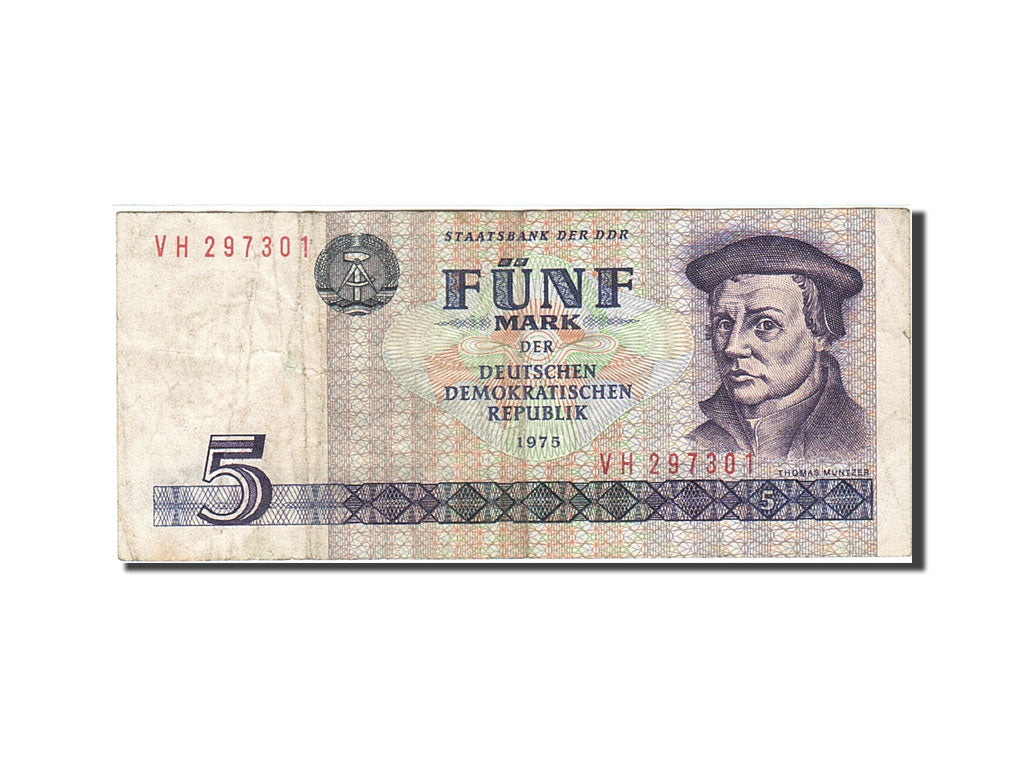 Germany - Democratic Republic, 5 Mark, 1975, KM:27A, 1971-1985, VF(20-25)