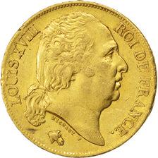 Louis XVIII, 20 Francs or buste nu, Nantes