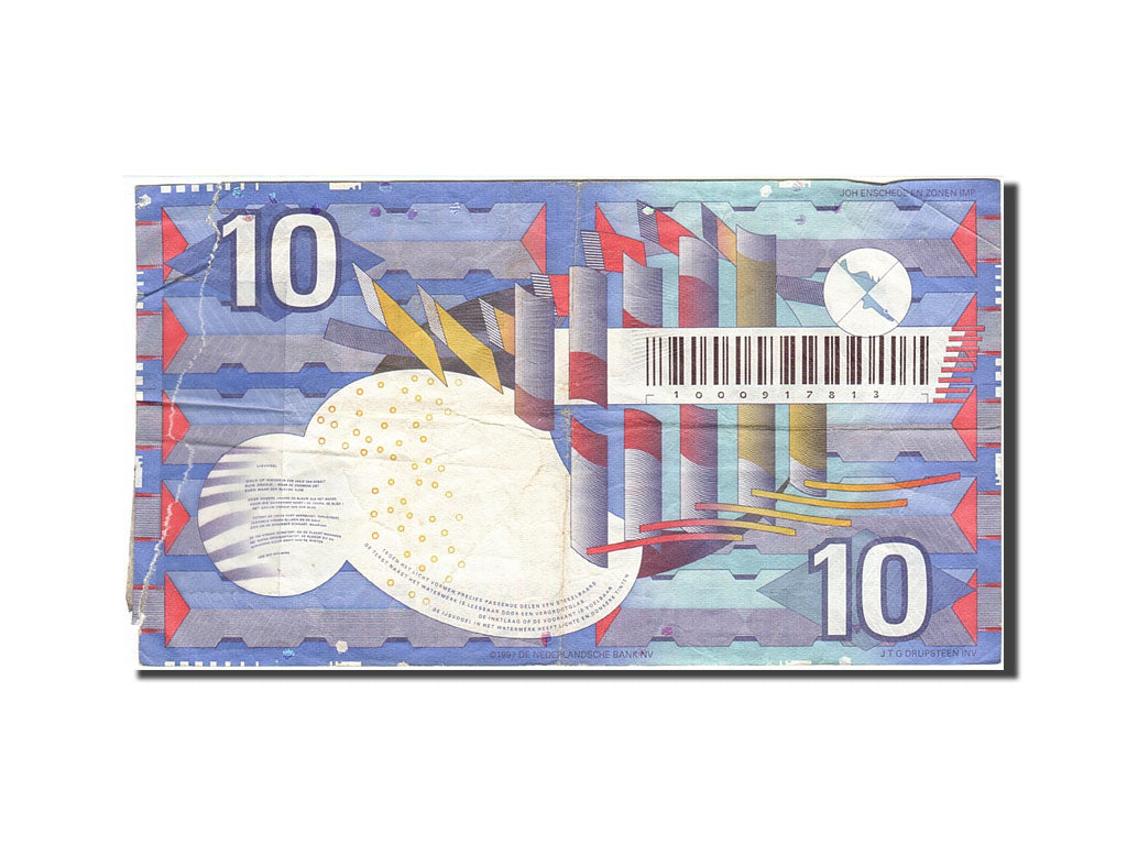 Banknote, Netherlands, 10 Gulden, 1989-1997, 1987-07-01, KM:99, VF(20-25)