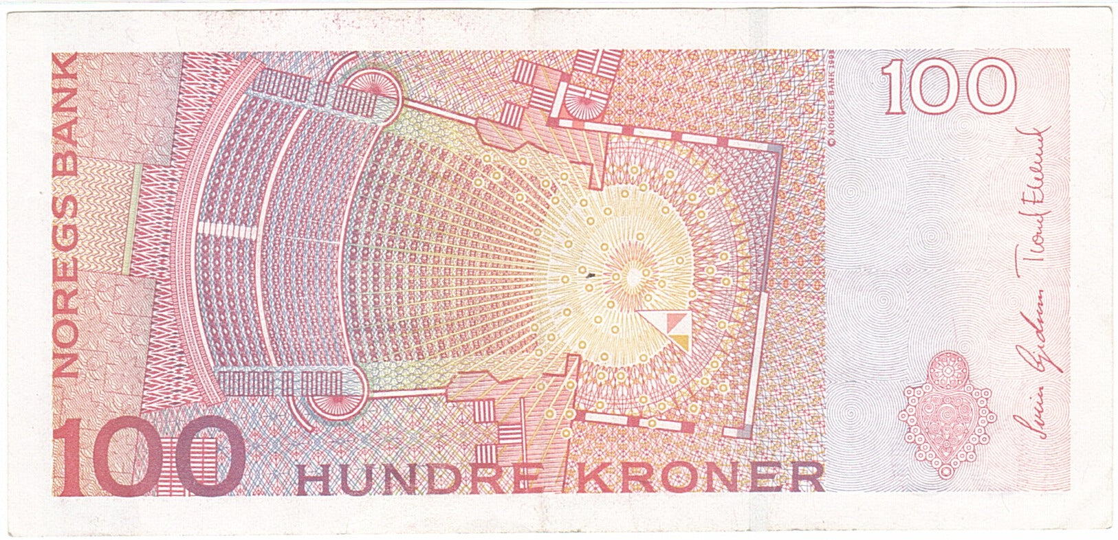 Norway, 100 Kroner, 1999-2002, KM:49b, 2004, EF(40-45)