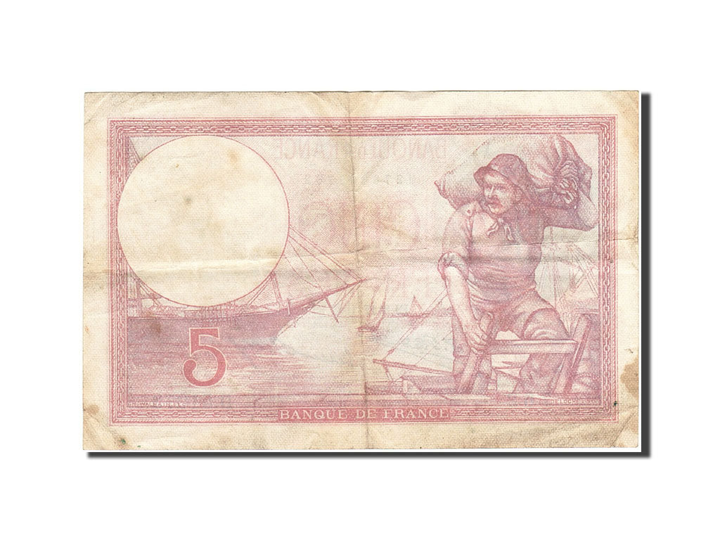 Banknote, France, 5 Francs, 1917, 1932-12-08, VG(8-10), Fayette:3.16, KM:72d