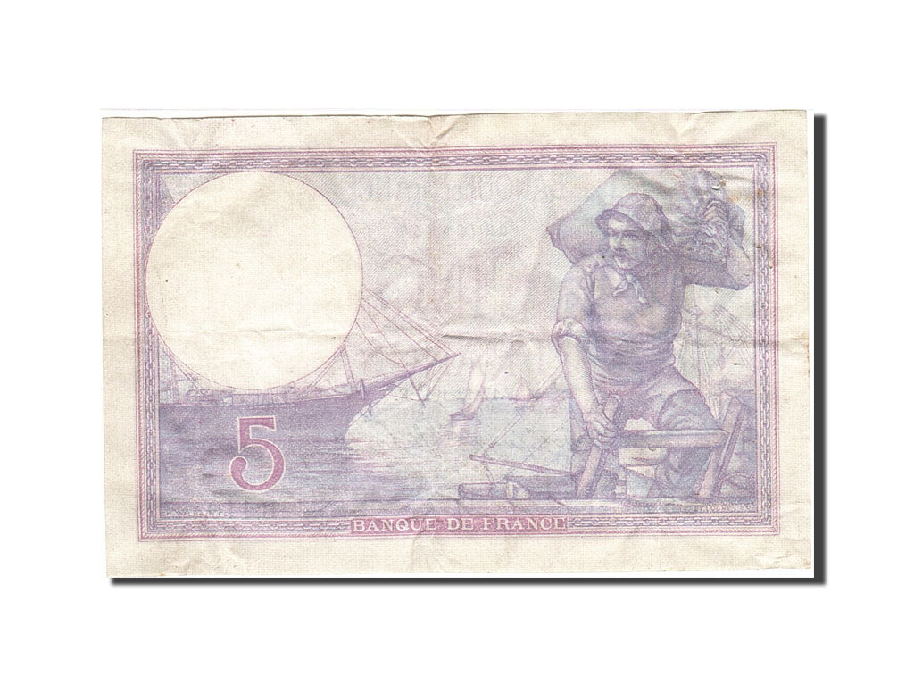 Banconote, Francia, 5 Francs, 1917, 1917-12-17, MB, Fayette:3.1, KM:72a