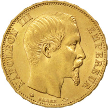 FRANCE, Napoléon III, 20 Francs, 1860, Strasbourg, KM #781.2, AU(55-58), Gold, G