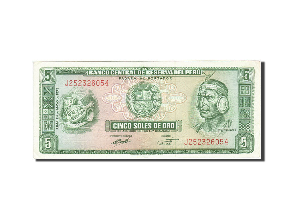 Peru, 5 Soles De Oro, 1969-1974, KM:99c, 1973-05-24, AU(50-53)