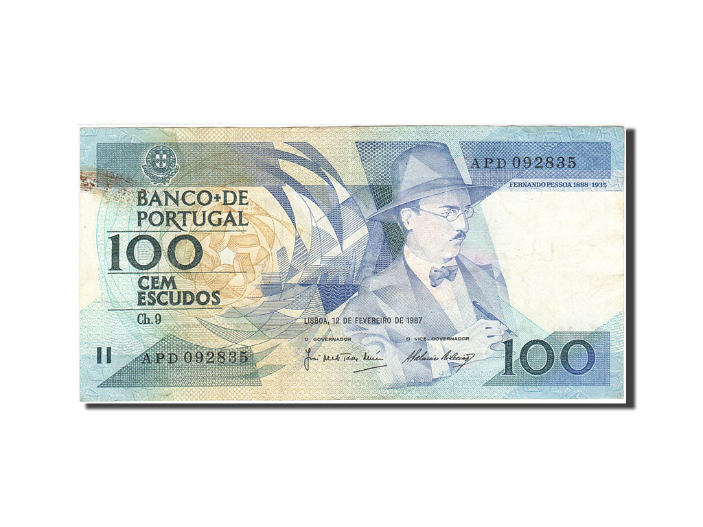 Portugal, 100 Escudos, 1980-1989, KM:179b, 1987-02-12, VF(20-25)