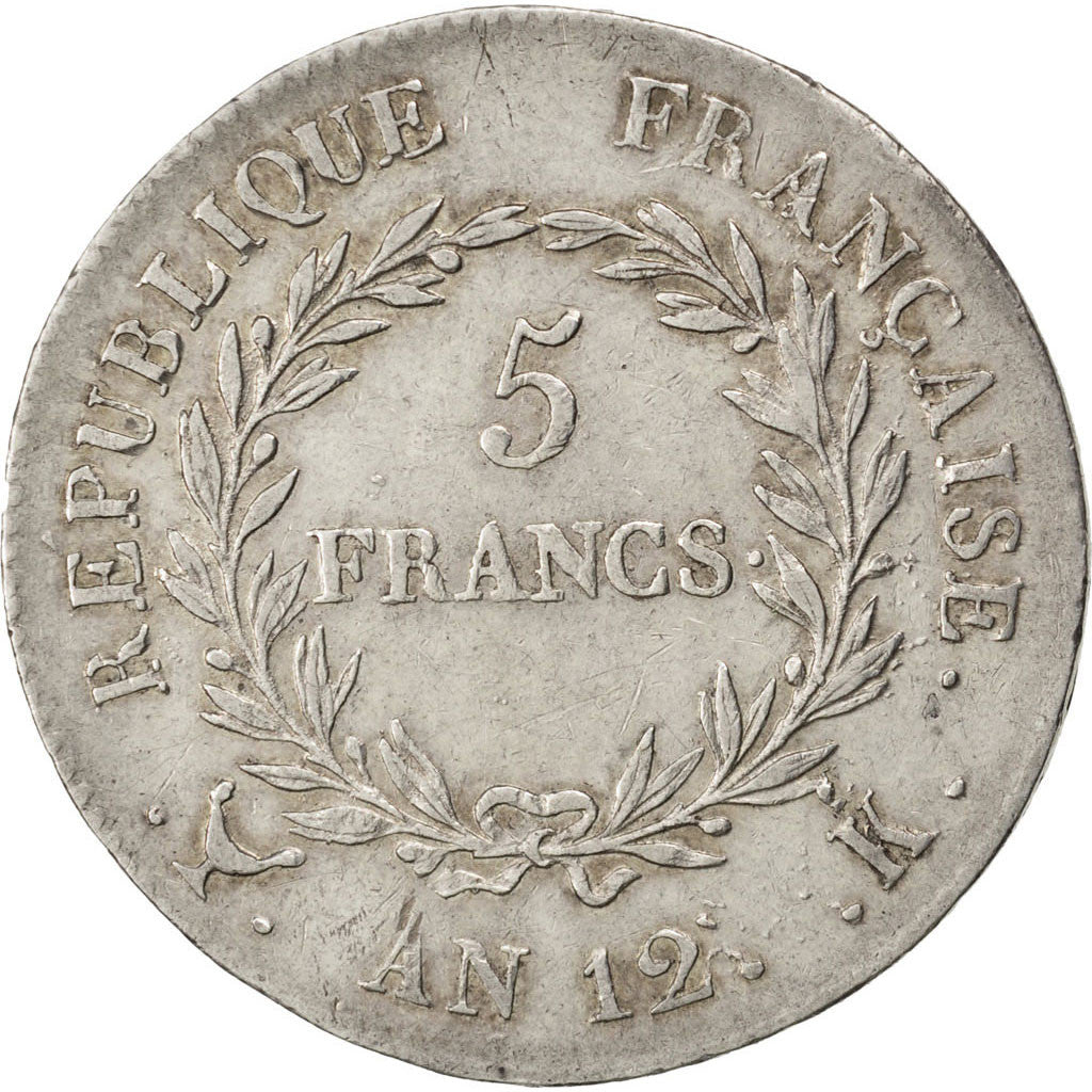 FRANCE, Napoléon I, 5 Francs, 1803, Bordeaux, KM #659.8, EF(40-45), Silver, G...