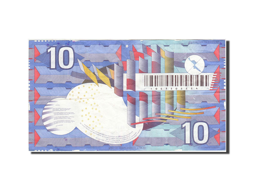 Netherlands, 10 Gulden, 1989-1997, KM:99, 1997-07-01, VF(30-35)