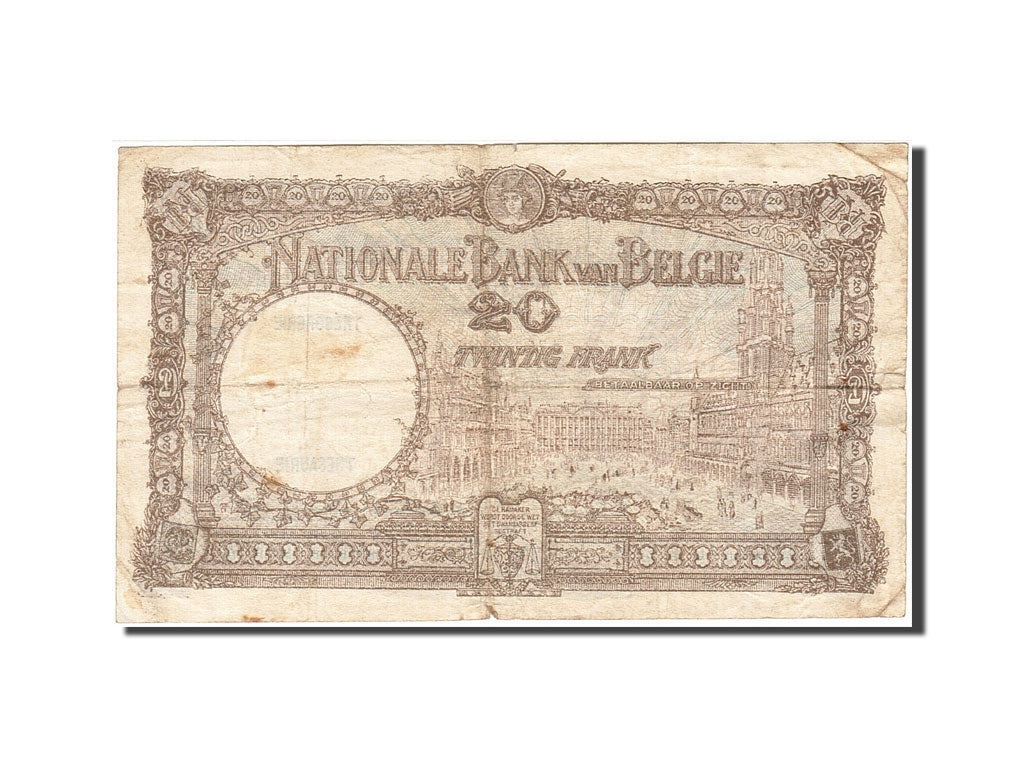Billet, Belgique, 20 Francs, 1926, 1931-11-09, KM:98b, B+