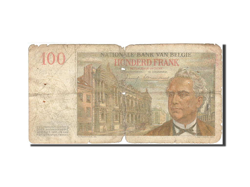 Banconote, Belgio, 100 Francs, 1950-1952, KM:129c, 1958-08-25, B