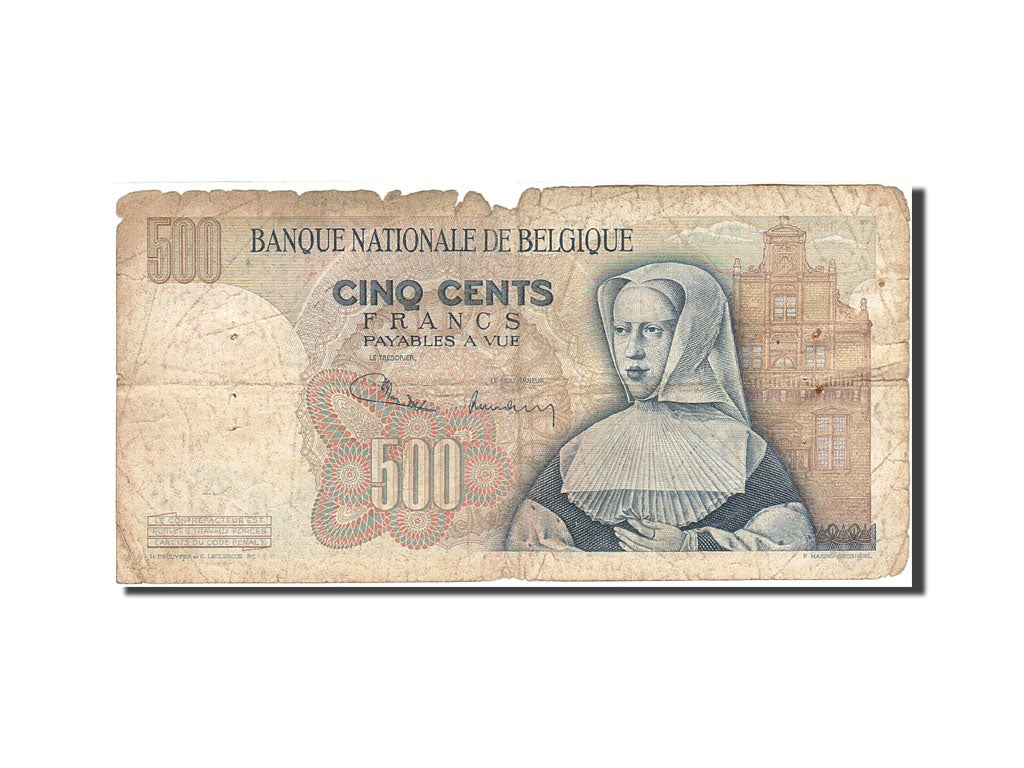 Belgium, 500 Francs, 1961-1971, KM:135b, 1971-03-01, VG(8-10)
